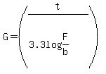 G=%28t%2F%283.3log%28F%2Fb%29%29%29