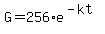 G=256%2Ae%5E%28-kt%29