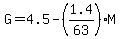 G=4.5-%281.4%2F63%29%2AM