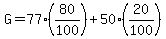 G=77%2880%2F100%29%2B50%2820%2F100%29