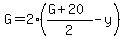 G+=+2%28%28G+%2B+20%29%2F2+-+y%29