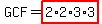 GCF=highlight%282%2A2%2A3%2A3%29