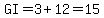 GI=3%2B12=15