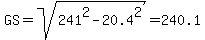 GS+=+sqrt%28241%5E2+-+20.4%5E2%29+=+240.1