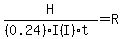 H%2F%28%280.24%29I%28I%29%2At%29=R