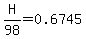 H%2F98=0.6745
