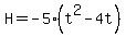 H=+-5%28t%5E2-4t%29