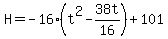 H=-16%28t%5E2-38t%2F16%29%2B101