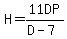 H=11DP%2F%28D-7%29