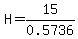 H=15%2F0.5736