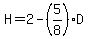 H=2-%285%2F8%29D