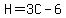 H=3C-6+