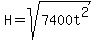 H=sqrt%287400t%5E2%29