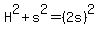 H%5E2%2Bs%5E2=%282s%29%5E2