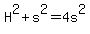H%5E2%2Bs%5E2=4s%5E2