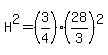 H%5E2=%283%2F4%29%2828%2F3%29%5E2