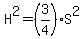 H%5E2=%283%2F4%29S%5E2