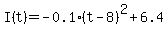 I%28t%29+=+-0.1%28t-+8%29%5E2%2B6.4+