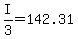 I%2F3=142.31