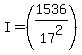 I=%281536%2F17%5E2%29