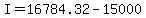 I=16784.32-15000