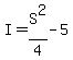 I=S%5E2%2F4-5