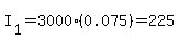 I%5B1%5D=3000%280.075%29=225