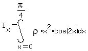 I%5Bx%5D=int%28rho%2Ax%5E2%2Acos%282x%29%2C+dx%2Cx=0%2Cpi%2F4%29