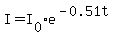 I+=+I%5B0%5De%5E%28-0.51t%29
