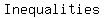 Inequalities