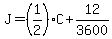 J=%281%2F2%29C%2B12%2F3600