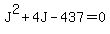 J%5E2%2B4J-437=0