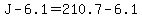 J+-+6.1+=+210.7+-+6.1