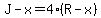 J-x=4%28R-x%29