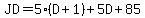 JD+=+5%28D%2B1%29%2B5D%2B85