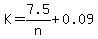 K=7.5%2Fn%2B0.09