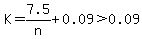 K=7.5%2Fn%2B0.09%3E0.09