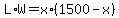 L%2AW+=+x%2A%281500-x%29