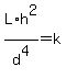 L%2Ah%5E2%2Fd%5E4=k