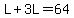 L%2B3L=64