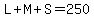 L%2BM%2BS=250