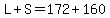 L%2BS=172%2B160