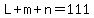L%2Bm%2Bn=111