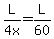 L%2F%224+x%22=L%2F60