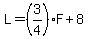 L=%283%2F4%29F%2B8