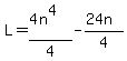 L=%284n%5E4%29%2F4-%2824n%29%2F4