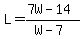 L=%287W-14%29%2F%28W-7%29