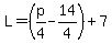 L=%28p%2F4-14%2F4%29%2B7