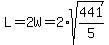 L=2W=2%2Asqrt%28441%2F5%29