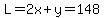 L=2x%2By=148